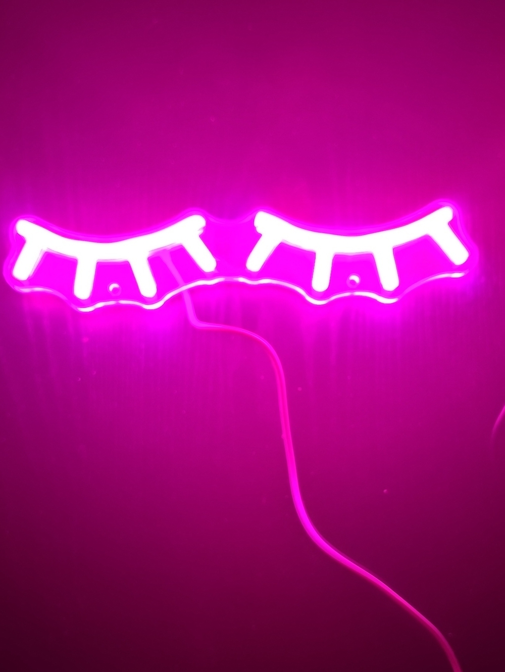 Pink Neon Eyelash Wall Light